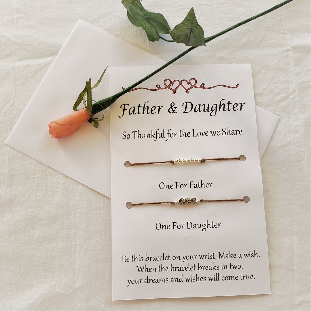 Father Daughter Wish Bracelets Gift Daddy and Me Anklet Etsy