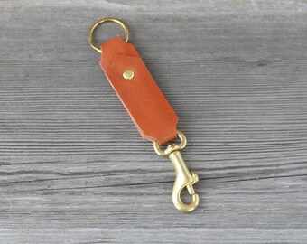 Leather Keychain // Caramel