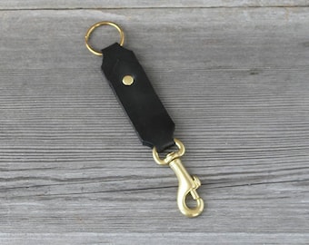 Leather Keychain // Black