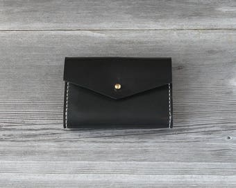 Leather Short Wallet // Black