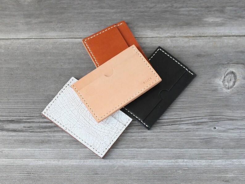 Leather Stacked Card Case // Caramel image 3