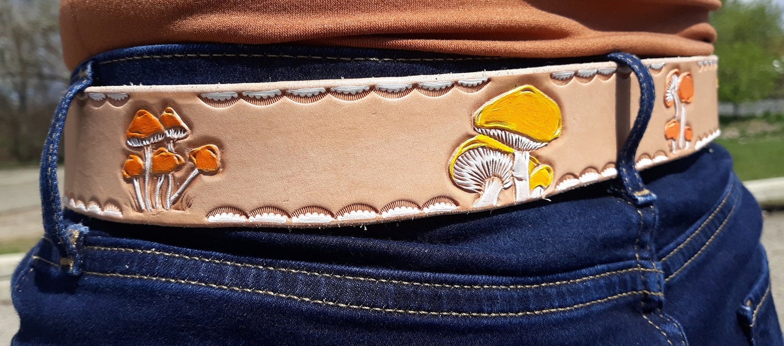 Wild Mushroom Belt // X Small Ladies Belt | Etsy