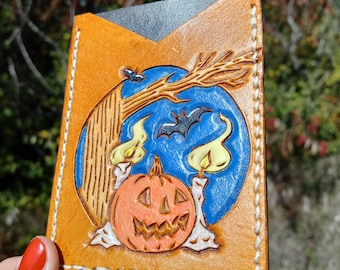 HALLOWEEN Card Holder // Saddle Tan