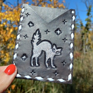 Cartera con tarjetero HALLOWEEN SPARKLE CAT // Negro antiguo imagen 1