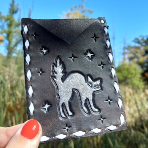 Cartera con tarjetero HALLOWEEN SPARKLE CAT // Negro antiguo imagen 3