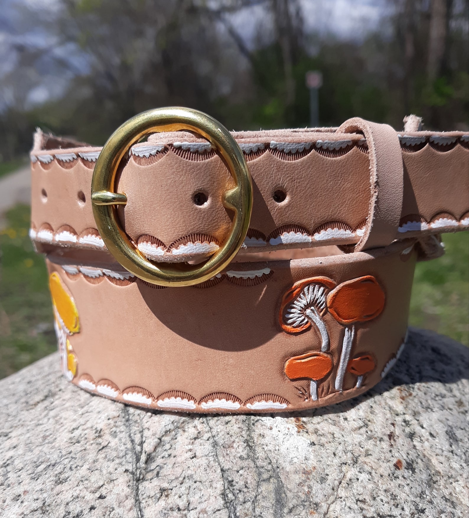 Wild Mushroom Belt // X Small Ladies Belt | Etsy