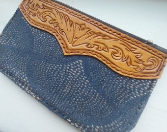 Hand-tooled zipper wallet // Hand-tooled leather by Sonkatonk Leather