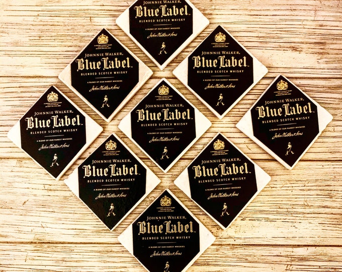 Johnnie Walker Blue Label Whiskey Box Top Coasters (2)