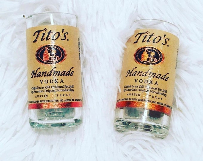 Tito's Vodka 50ml Bottle Shot Glass Set of 2