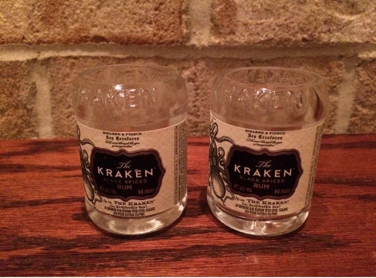 Kraken Rum 50ml Bottle Shot Glasses Set Of 2