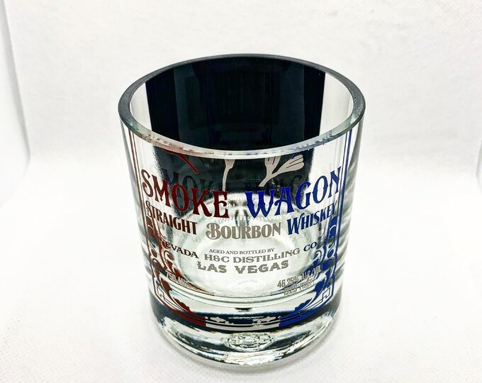 Smokewagon Rocks Glass (1) - Made from empty 750ml Red White Blue bottle