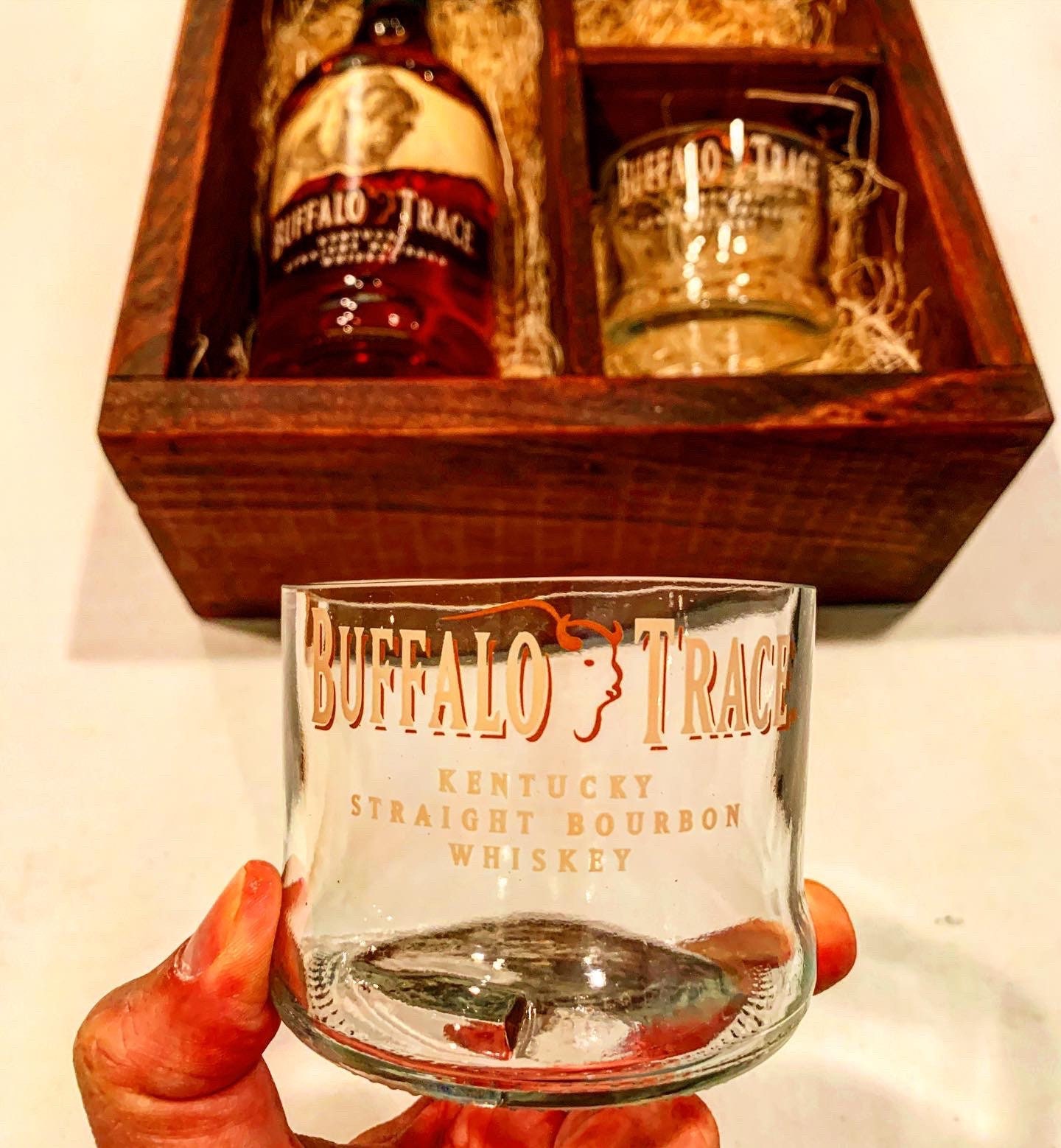 Buffalo Trace Bourbon Whiskey Gift Box Set Full Bottle Not