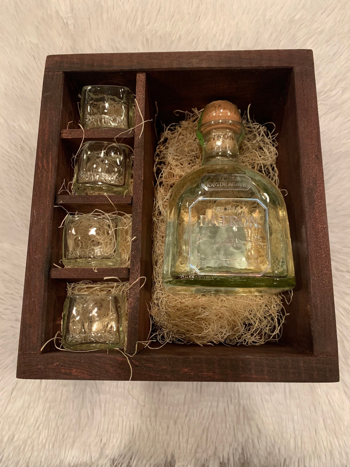 Patron Tequila Shot Glass Gift Set Full Bottle Not Included / Etsy