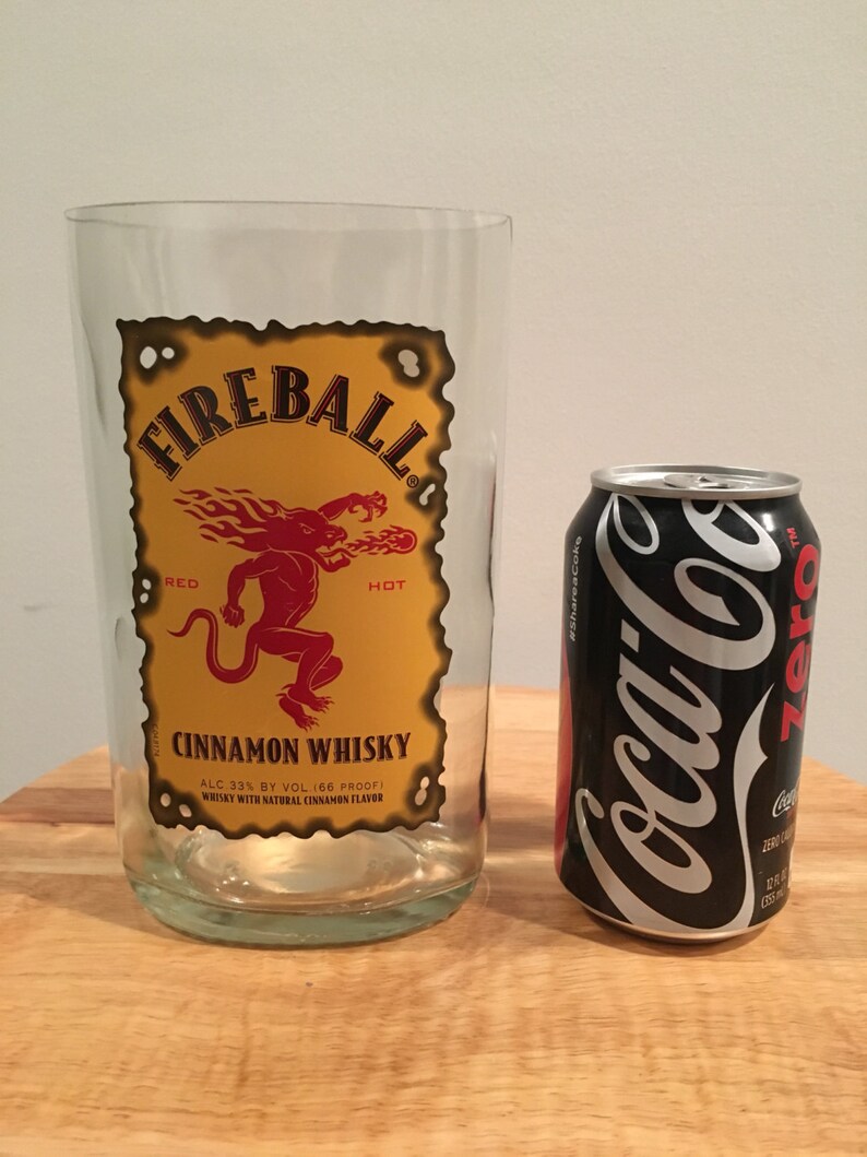Fireball Whiskey Glass/ Vase From 1 Liter Bottle Etsy