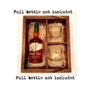 Bourbon Bottle Glass Gift Set - Full Bottle Not Included