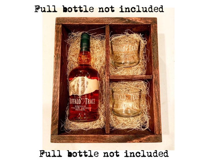 Bourbon Bottle Glass Gift Set - Full Bottle Not Included