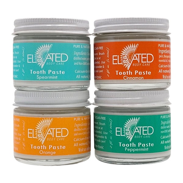 ELEVATED - Natural Tooth Paste - 2oz Plastic FREE jar *Fluoride / Sugar / Chemical FREE