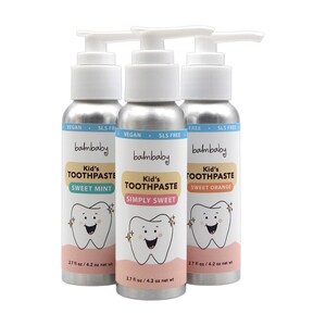 Kids ALL Natural Fluoride Free Toothpaste with Xylitol in a Pump Bottle (NO SLS or Carrageenan)