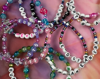 Custom Friendship Bracelet / Taylor Friendship Bracelets / Beaded Bracelets / Swifty / PLEASE READ DESCRIPTION / Swift