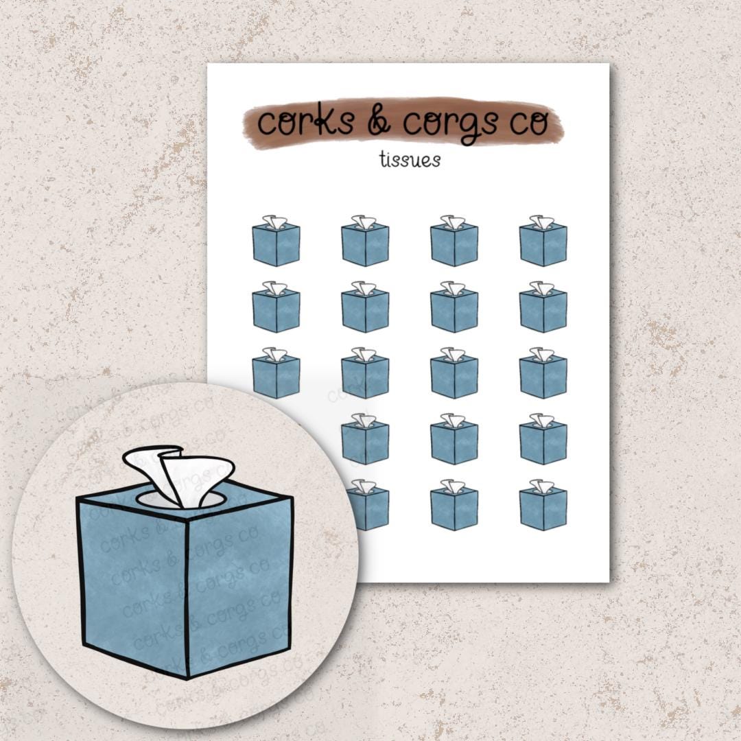 Tissue Note Sticker Tissue Icons / Planner Stickers / Icons / Tissues / Sickness / Unwell ...