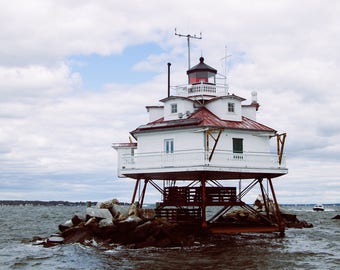 thomas point lighthouse, maryland photography, chesapeake bay, nautical photography