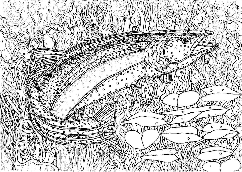 Wyoming Wildlife Rainbow Trout Fish outdoors Nature Printable | Etsy