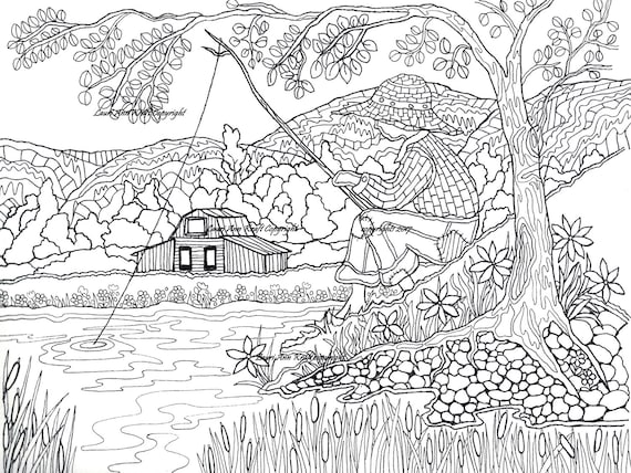 Zentangle Scenery Coloring Page Printable -  Portugal