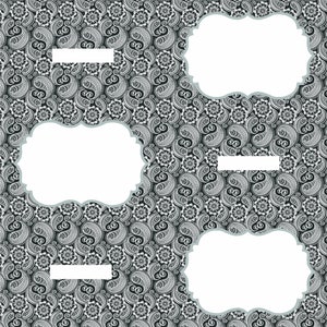 Páginas de álbum de recortes para tiras de fotos 4x6, design estilo preto e branco, impressão frente e verso - 20 folhas