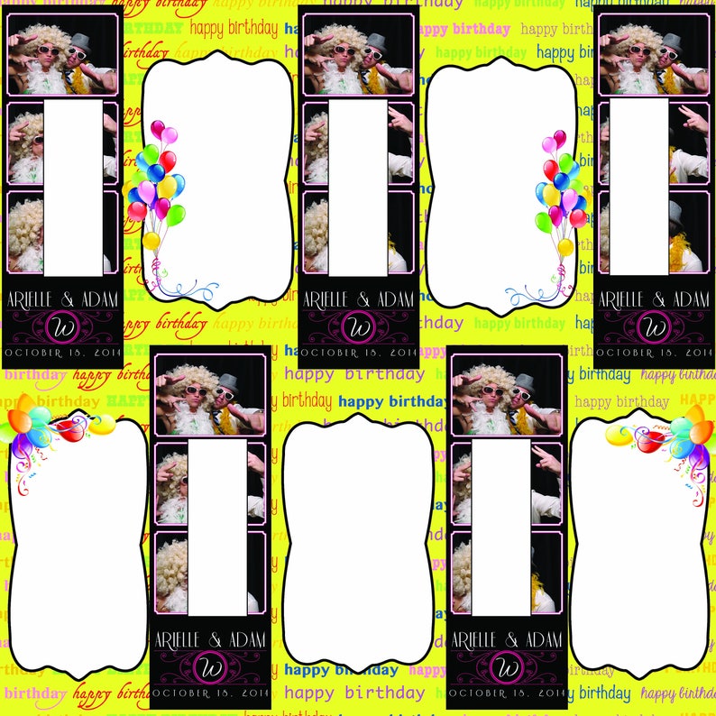 Photo Booth Album Printed Scrapbook Pages for 2x6 Photo Strips Etsy