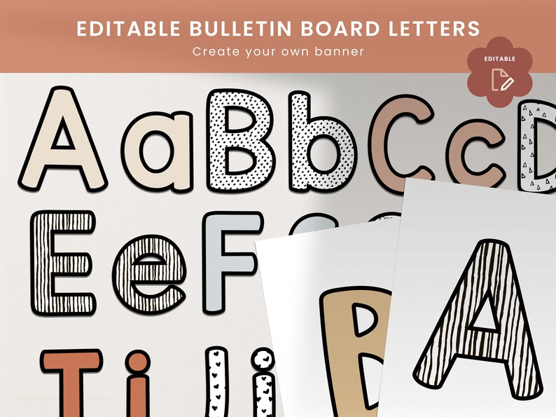 Bulletin Board Letters Messy Dots Pattern Lettering Pack Etsy