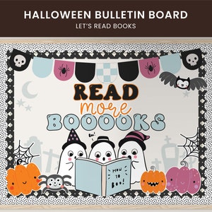 Halloween Bulletin Board Kit Happy Halloween blue Read - Etsy