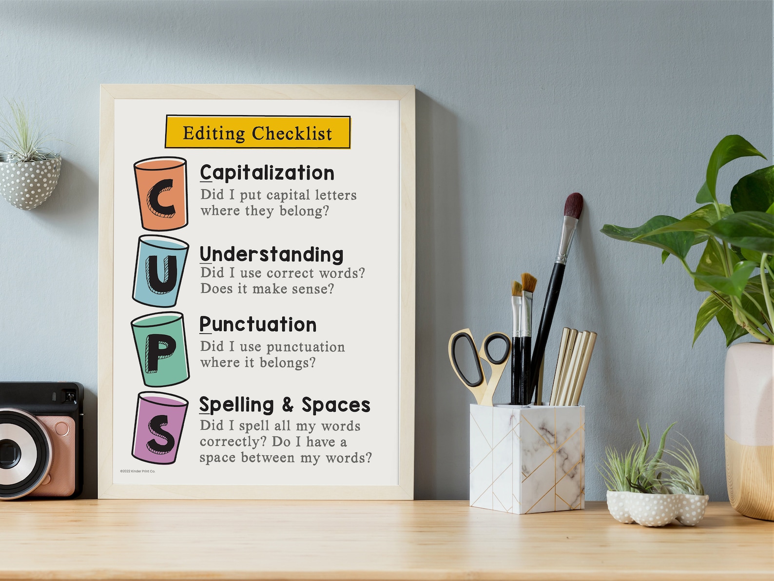 CUPS Editing Writing Strategy Checklist Poster English Etsy