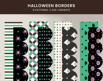 Halloween Bulletin Board Borders, Cute Halloween Classroom Decor, Teacher Banner, Autumn display, Retro