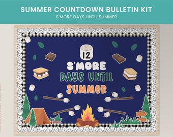 Summer Countdown Bulletin Board Kit | Just Keep Swimming Decor | Digital Download for Teachers | Sea Theme for End of School Year Decoration