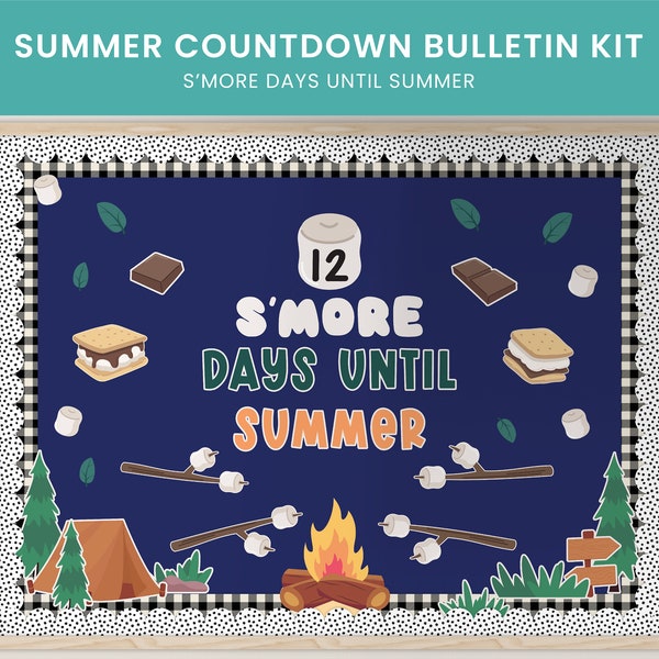 Summer Countdown Bulletin Board Kit | Just Keep Swimming Decor | Digital Download for Teachers | Sea Theme for End of School Year Decoration