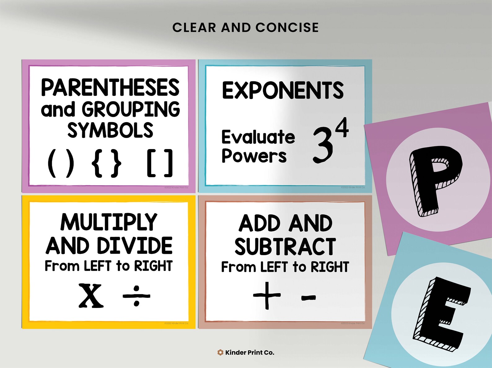 PEMDAS Poster Display Order of Operations Math Classroom - Etsy