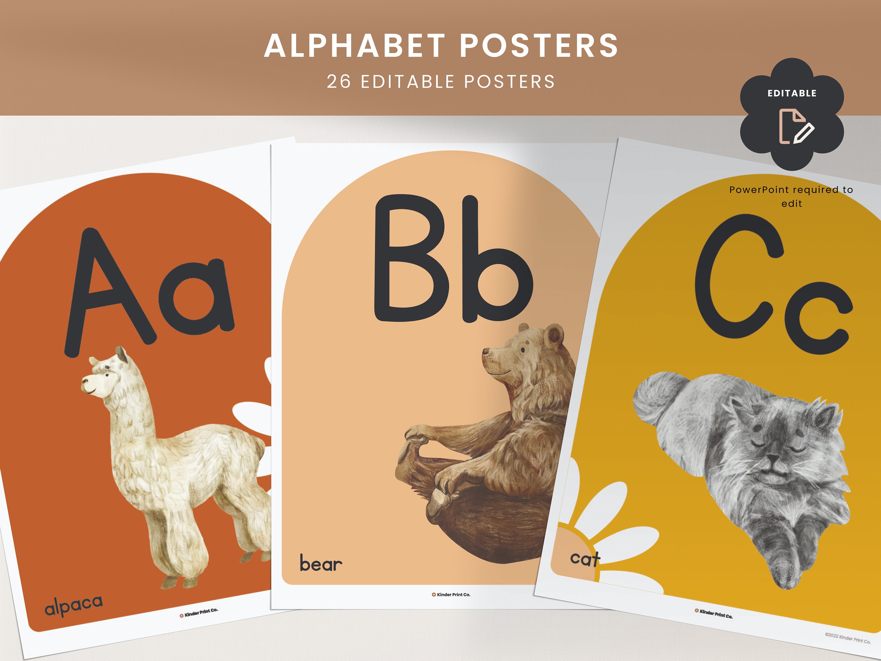 The Alphabet Grand Prix Poster - Letters and Animals