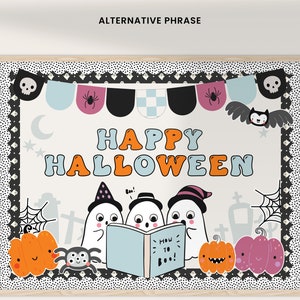 Halloween Bulletin Board Kit Happy Halloween blue Read - Etsy