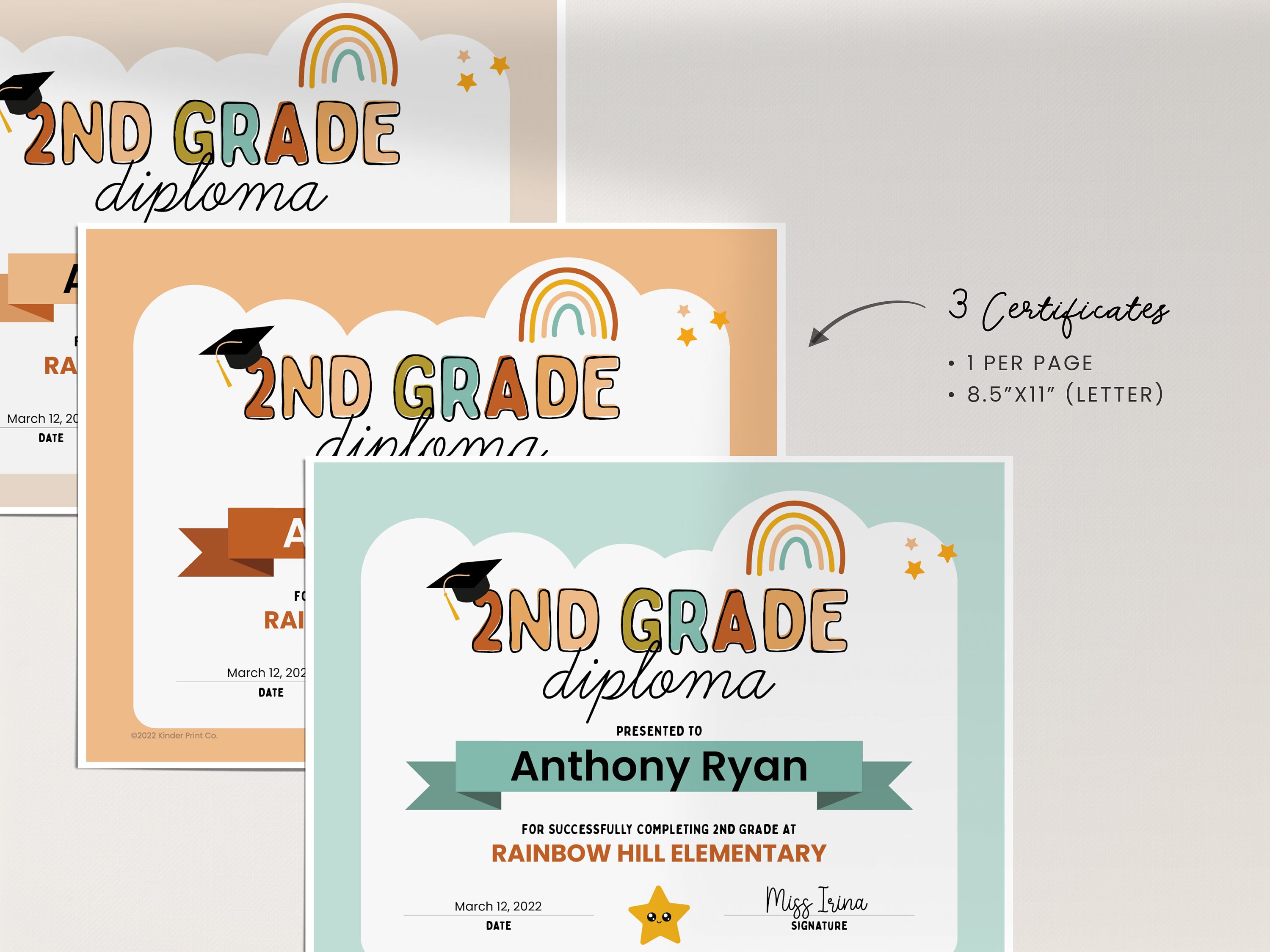 Editable 2nd Grade Diploma Printable School Diploma - Etsy