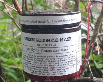 Green Goddness Mask- French Clay mask, Facial mask, blemish treatment, clarifying mask