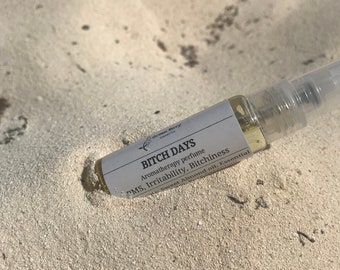 Bitch Days- Aromatherapy oil perfume , PMS relief, irritability, natural remedies, body perfume, oil perfume, gift for her