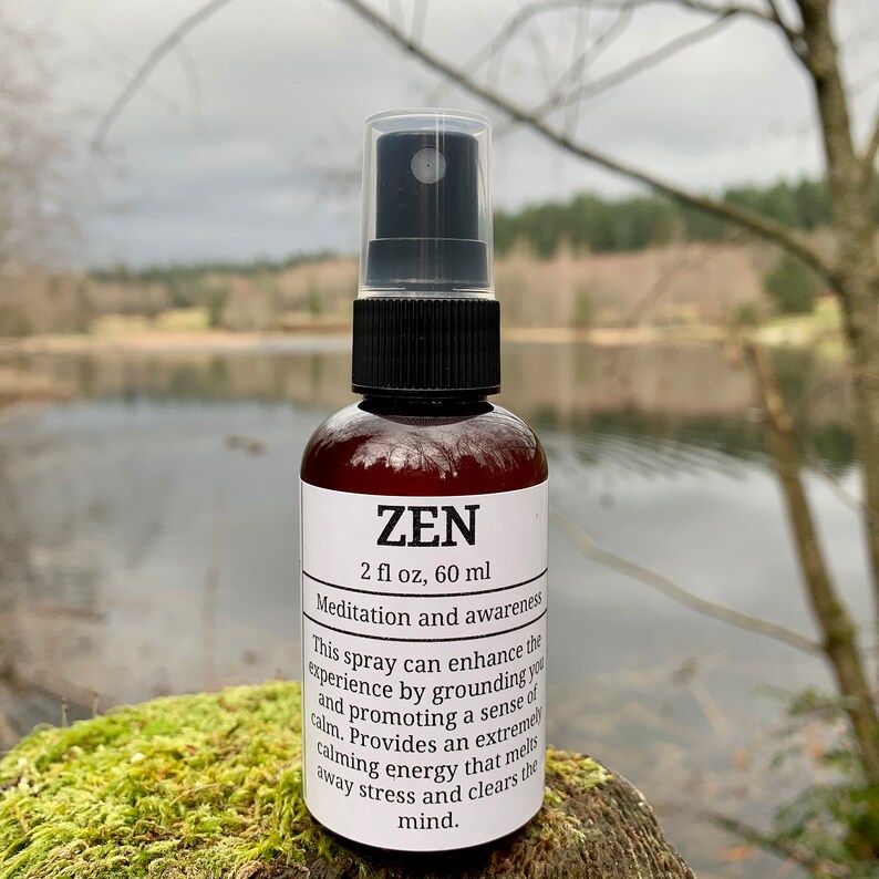 Zen Aromatherapy spray, meditation spray, relaxation, yoga mist, air freshener, awareness, crystal infused, image 6