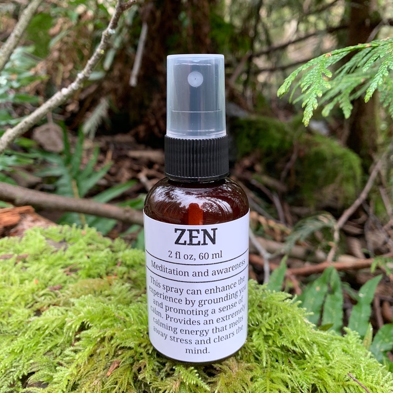 Zen Aromatherapy spray, meditation spray, relaxation, yoga mist, air freshener, awareness, crystal infused, image 7