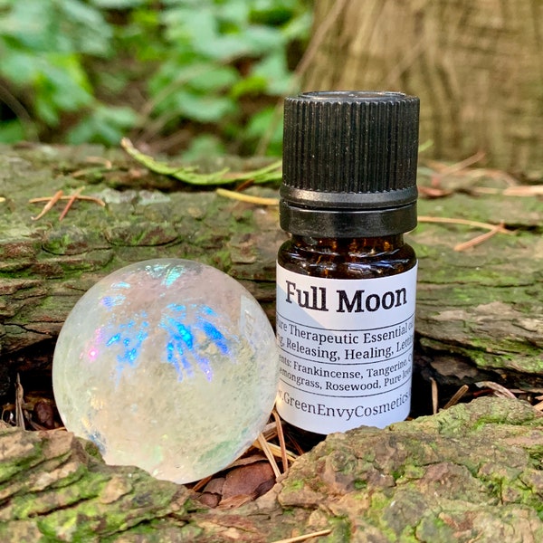 Full Moon- Essential oil blend with Quartz Crystal, Magical oil, Reiki infused,