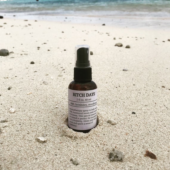 Bitch Days- PMS, menopause, hot flashes, irritability, aromatherapy spray, body perfume, room spray, gift for her