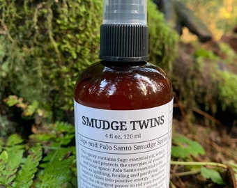 Smudge Twins- Sage and Palo Santo smudge spray, smudge spray, aura spray, smudge, energy clearing