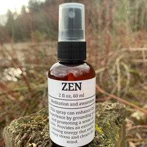 Zen Aromatherapy spray, meditation spray, relaxation, yoga mist, air freshener, awareness, crystal infused, image 4