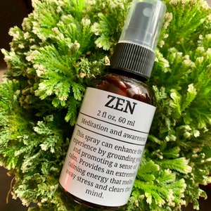 Zen Aromatherapy spray, meditation spray, relaxation, yoga mist, air freshener, awareness, crystal infused, image 2