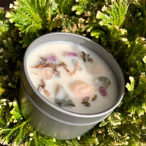 It&#39;s All Good- Crystal infused smudge candle, ritual candle, aromatherapy candle, energy cleansing candle, good energy,