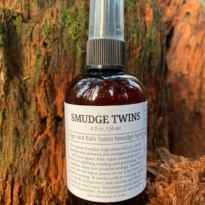 Smudge Twins - Spray de salvia y palo santo, spray de aura, limpieza de energía